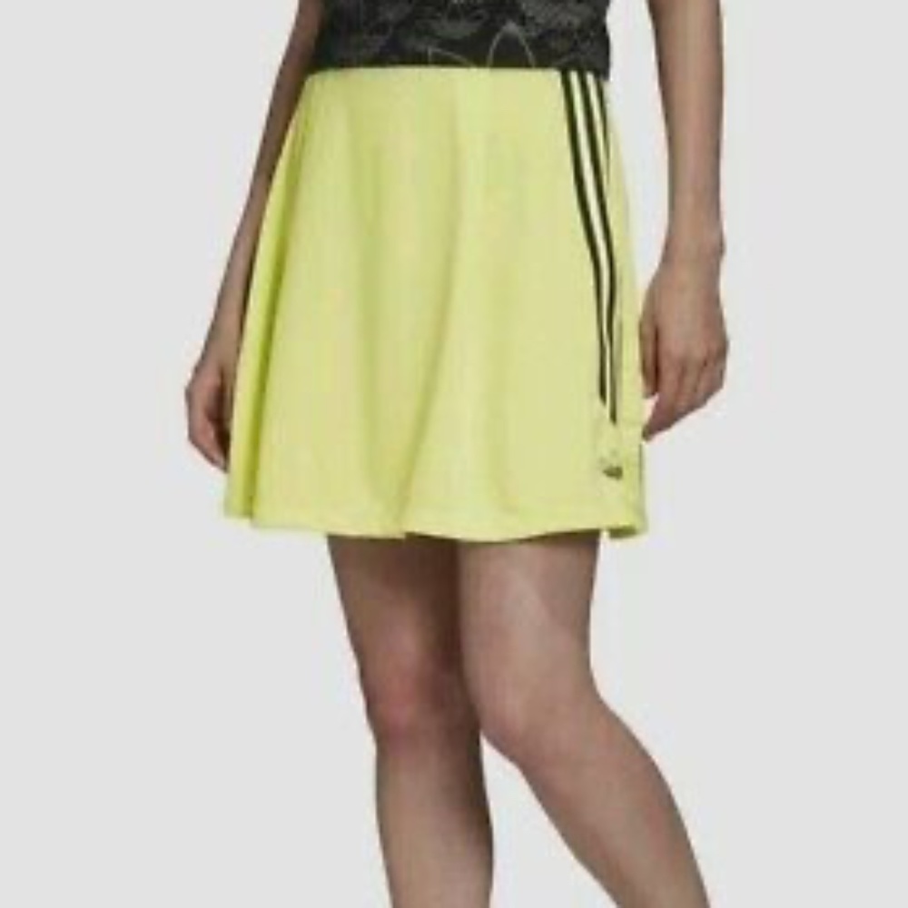 adidas Neon Yellow Skirt with Black Stripes